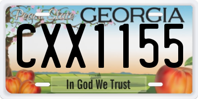GA license plate CXX1155