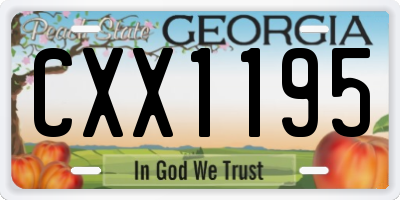 GA license plate CXX1195