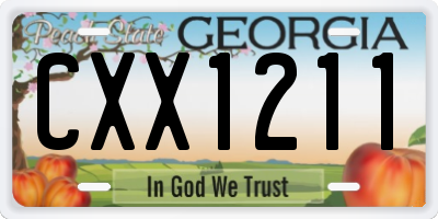 GA license plate CXX1211