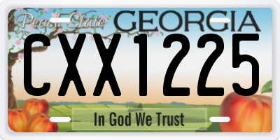 GA license plate CXX1225