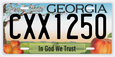 GA license plate CXX1250