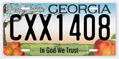 GA license plate CXX1408