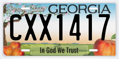 GA license plate CXX1417