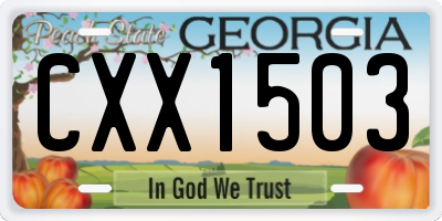GA license plate CXX1503