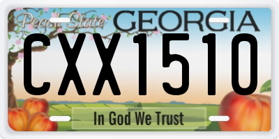 GA license plate CXX1510