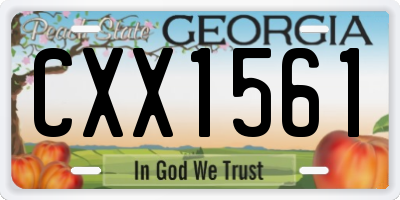GA license plate CXX1561