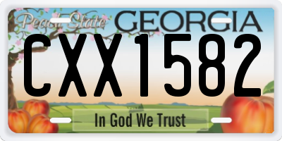 GA license plate CXX1582