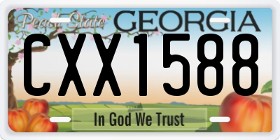 GA license plate CXX1588