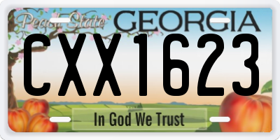 GA license plate CXX1623