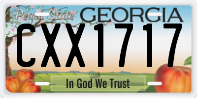 GA license plate CXX1717