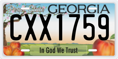 GA license plate CXX1759