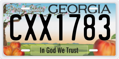 GA license plate CXX1783