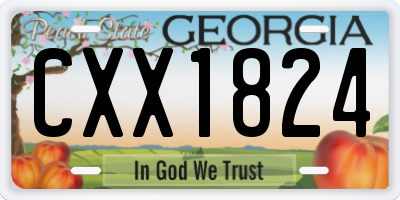 GA license plate CXX1824