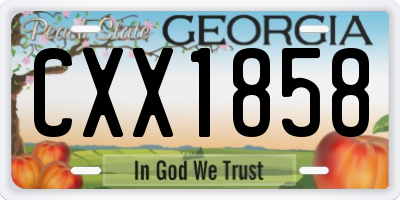 GA license plate CXX1858