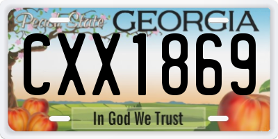 GA license plate CXX1869