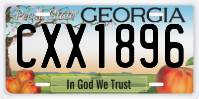 GA license plate CXX1896