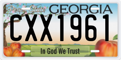 GA license plate CXX1961
