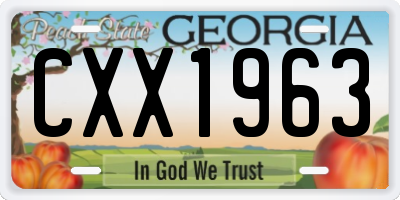 GA license plate CXX1963