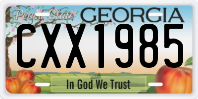 GA license plate CXX1985