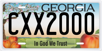GA license plate CXX2000