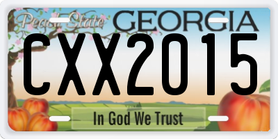 GA license plate CXX2015