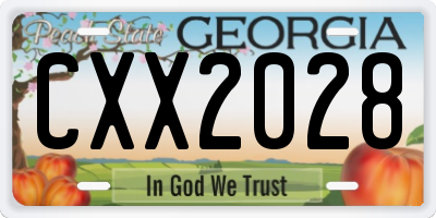 GA license plate CXX2028