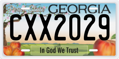 GA license plate CXX2029