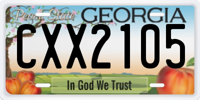 GA license plate CXX2105