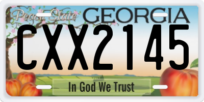 GA license plate CXX2145