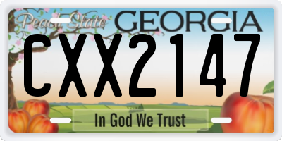 GA license plate CXX2147