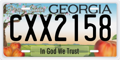 GA license plate CXX2158