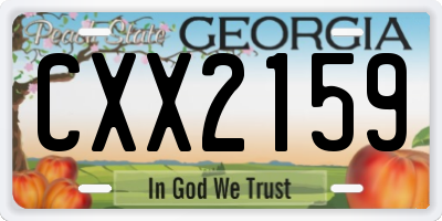 GA license plate CXX2159
