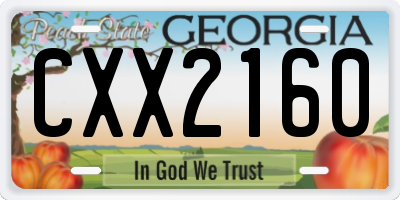 GA license plate CXX2160