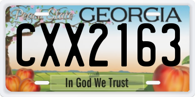 GA license plate CXX2163