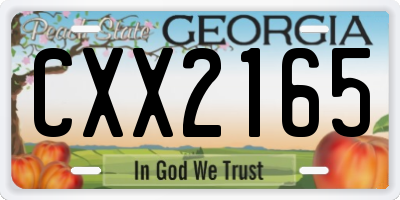 GA license plate CXX2165