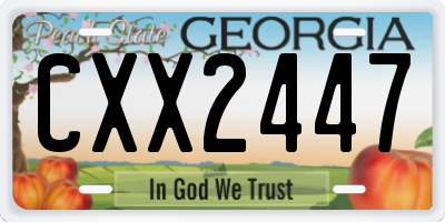 GA license plate CXX2447