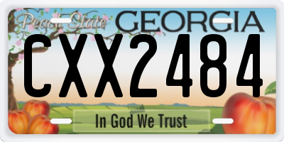 GA license plate CXX2484