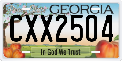 GA license plate CXX2504