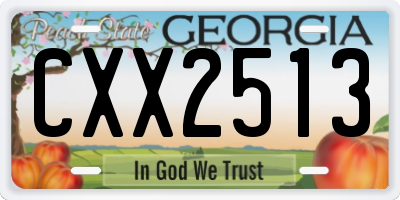 GA license plate CXX2513