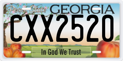 GA license plate CXX2520