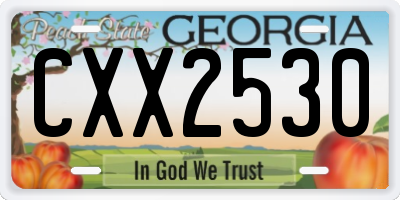 GA license plate CXX2530