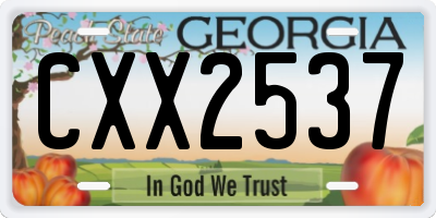 GA license plate CXX2537