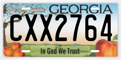 GA license plate CXX2764