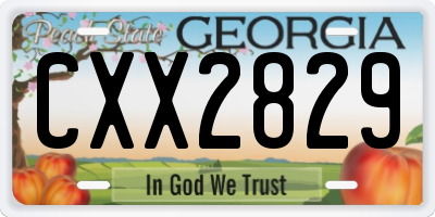 GA license plate CXX2829
