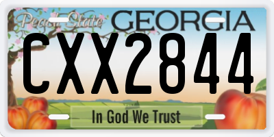 GA license plate CXX2844