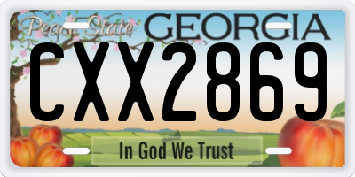 GA license plate CXX2869