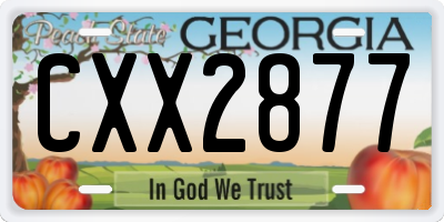GA license plate CXX2877