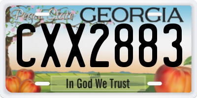 GA license plate CXX2883
