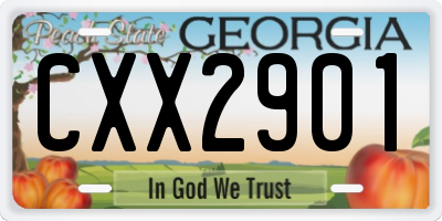 GA license plate CXX2901