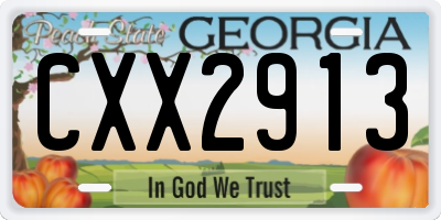 GA license plate CXX2913